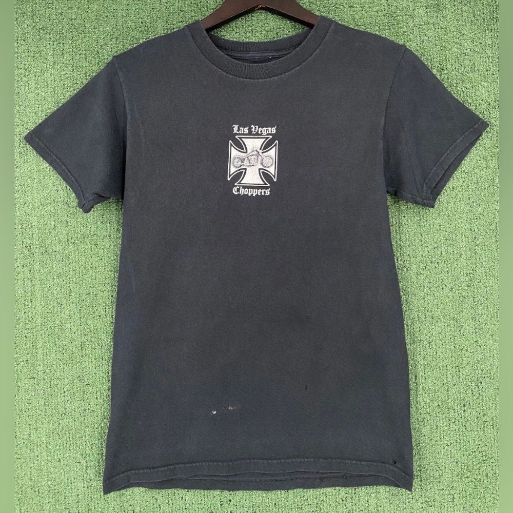 Vintage 2003 Las Vegas Chopper Double Sided Distressed T-Shirt Women’s SZ Small